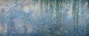 Waterlelies: Ochtend met Treurwilgen (detail) door Claude Monet